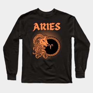 Aries Ram Gothic Style Long Sleeve T-Shirt